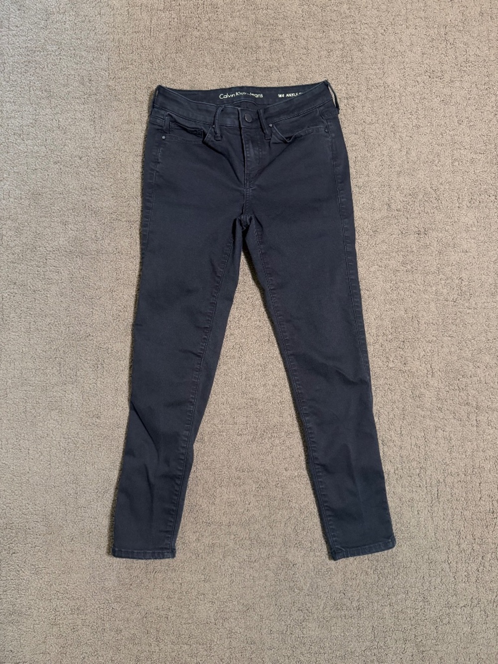 Calvin Klein Jeans Womens Size 4 Black Stretch Denim Ankle Skinny Pants